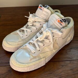 sacai White Patent Leather NIKE Blazer Low- Size 13